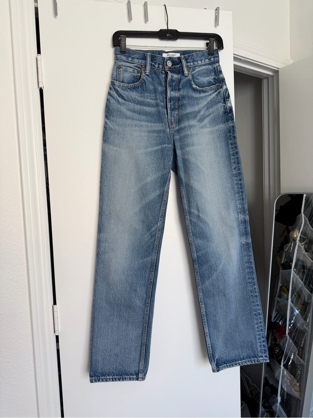 Moussy Vintage Light Blue Straight Leg Jeans